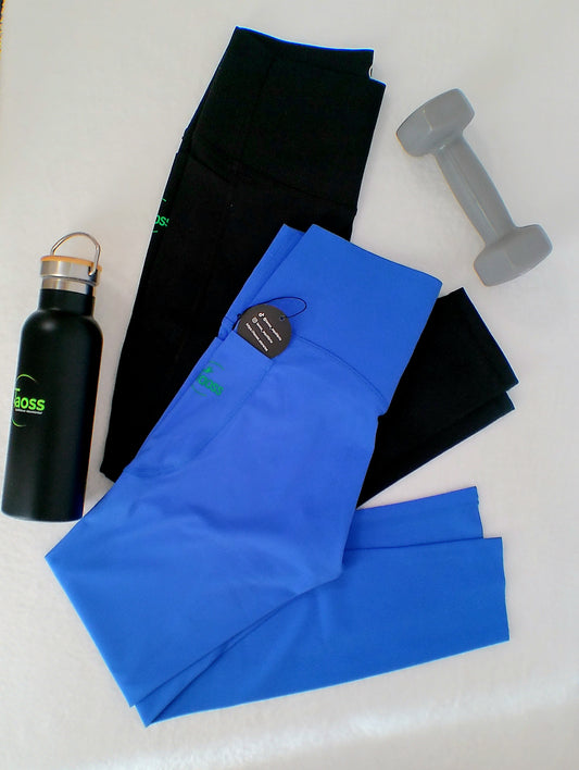 Mallas Taoss Ribbed Fit Cintura Alta con Bolsillos Laterales